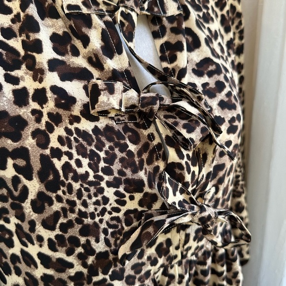 JODIFL gorgeous Bow Midi Dress Leopard Small~NWOT’S - Picture 3 of 12